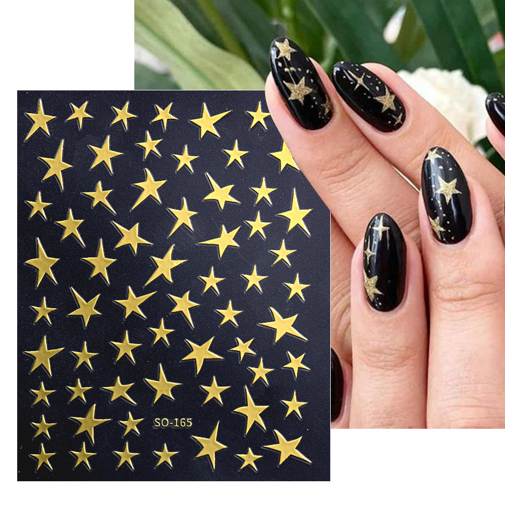 Wholesale 3pcs Nail Art Stickers Laser Purple Glitter Silver Starry Nail Art Stickers